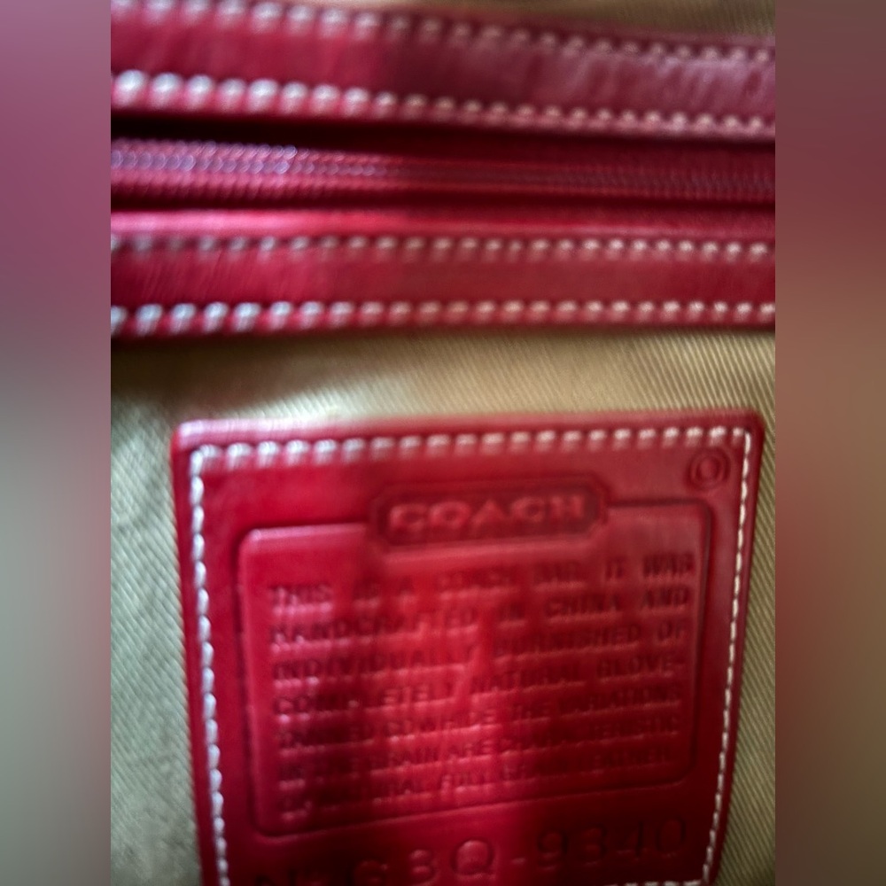 Rare Vintage Y2K Coach Legacy Saddle Bag 9340 Cherry Red - Picture 7 of 12